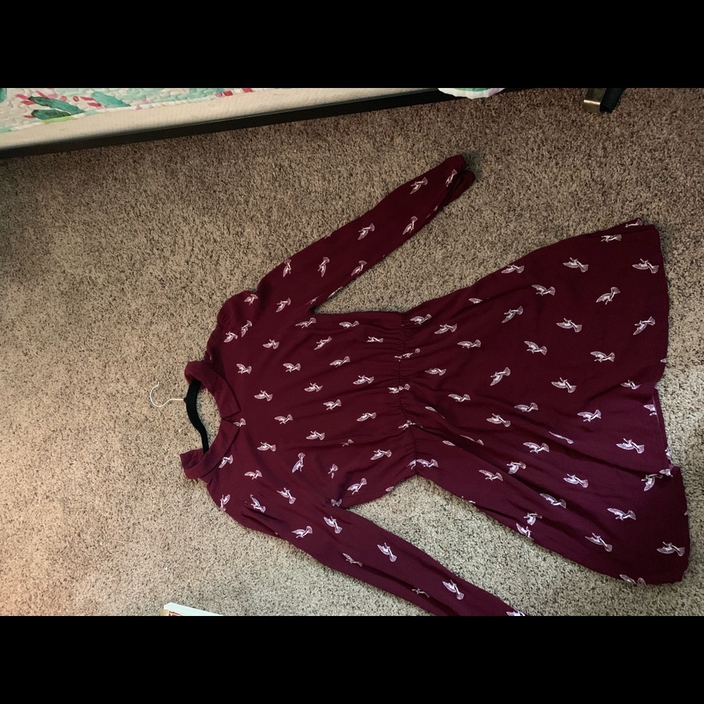 long sleeve collared dress